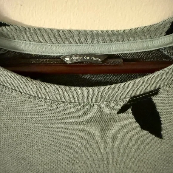 Oiselle Wazzie Wool Sweater. Mint Green with Birds Size 8. - Picture 2 of 4